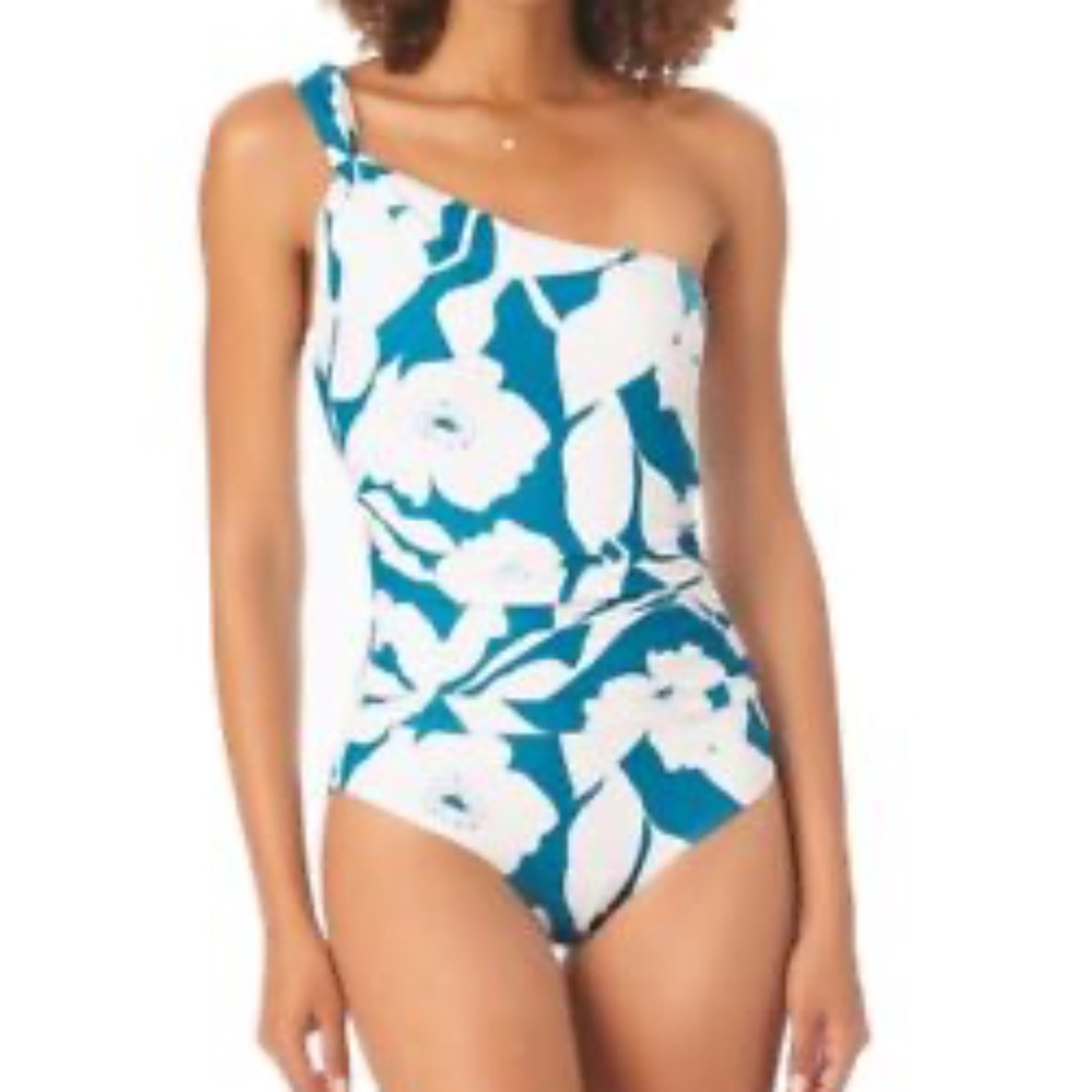 Anne Cole Women's One Shoulder One Piece Swimsuit Size 10